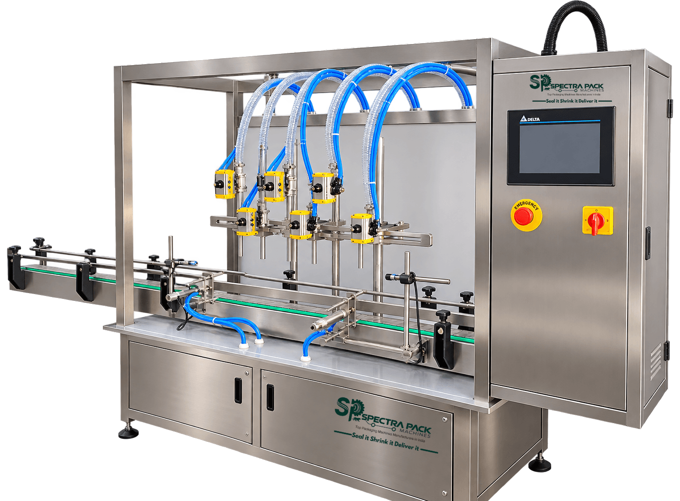 Six-head liquid filling machine from the Spectra Pack catalog