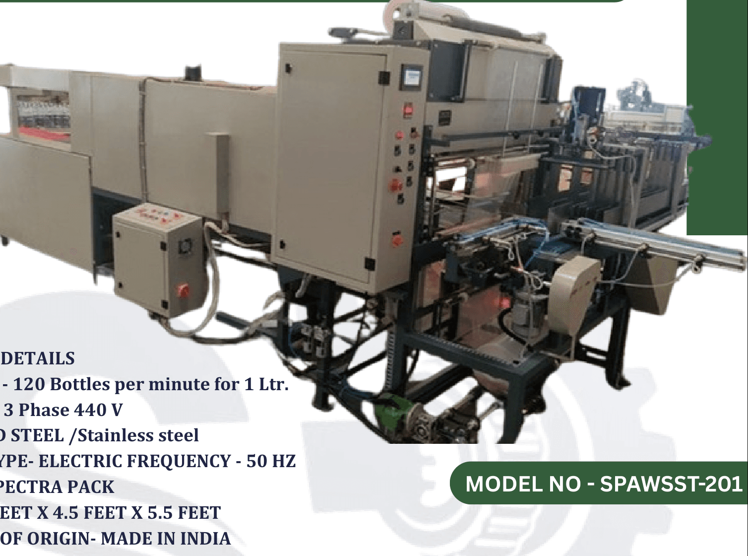 Automatic Web Sealer with Shrink Tunnel - Bottles by Spectra Pack Machines