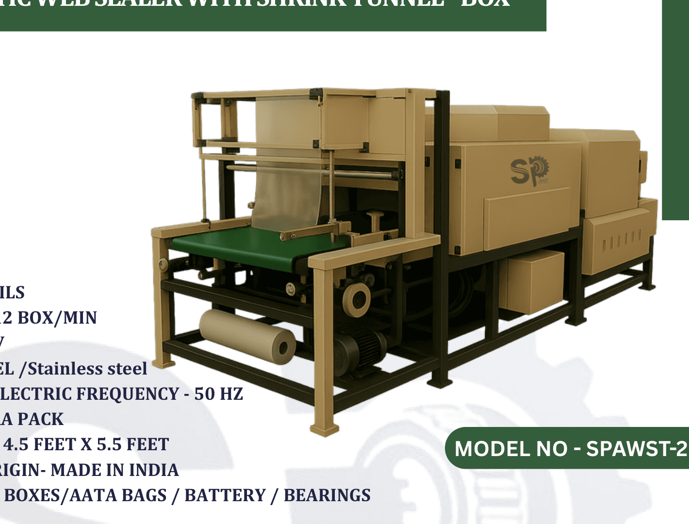 Automatic Web Sealer with Shrink Tunnel - Box by Spectra Pack Machines